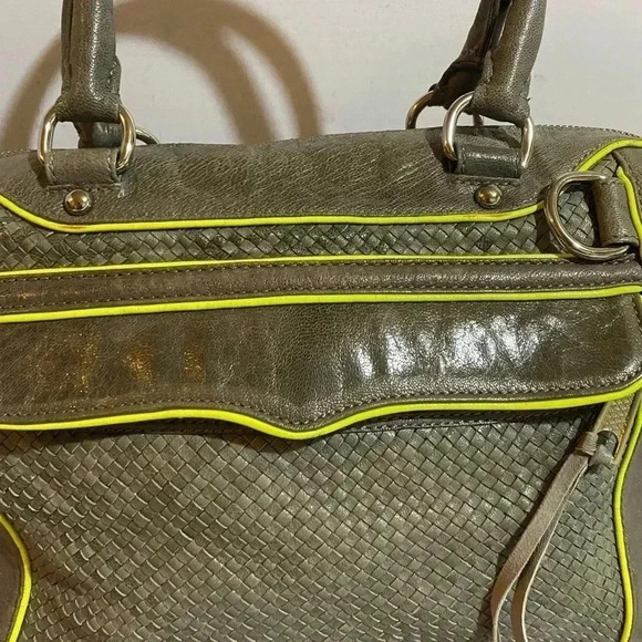 Rebecca Minkoff grey green leather satchel handbag - Picture 3 of 14